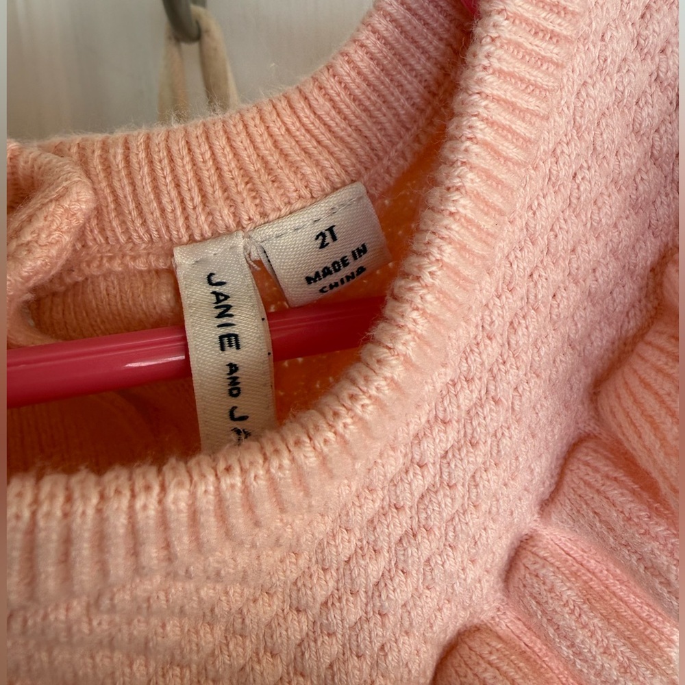 JANIE AND JACK Peach Ruffled Sweater Dress - Picture 3 of 6